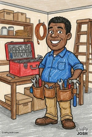 Electrician with a large toolbelt