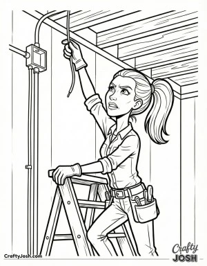 Electrician pulling cable