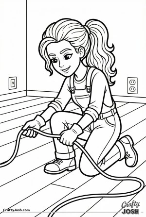 Electrician reaching wire