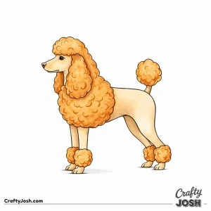 Elegant miniature poodle standing profile