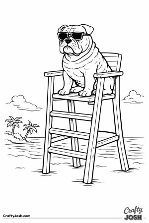 English bulldog lifeguard