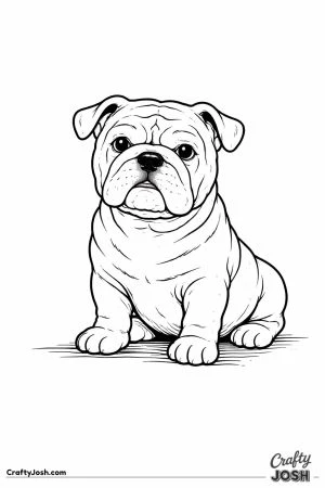 English bulldog puppy sitting