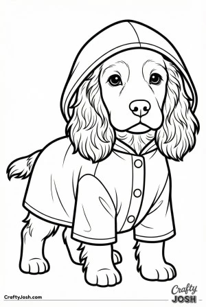 English cocker spaniel puppy raincoat