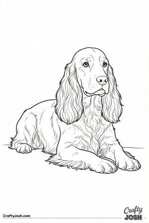 English cocker spaniel resting portrait