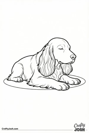 English cocker spaniel resting side