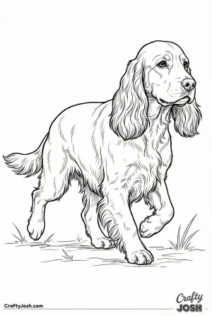 English cocker spaniel walking natural