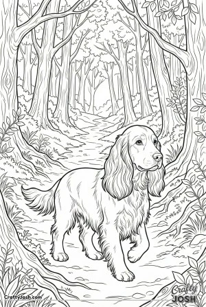 English cocker spaniel woodland walk