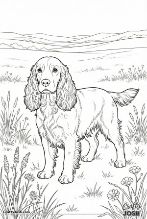 English cocker spaniel working field