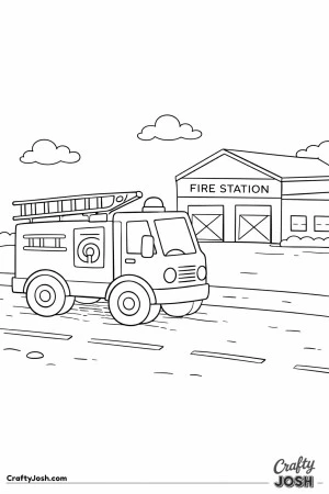 Fire truck fire station