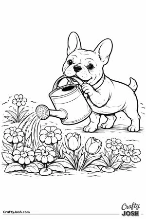 French bulldog gardener