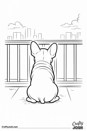 French bulldog on balcony