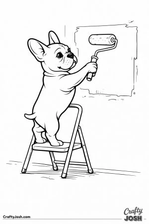 French bulldog painter