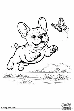 French bulldog puppy butterfly