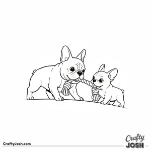 French bulldog tug play