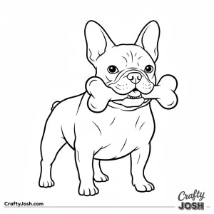 French bulldog with large bone