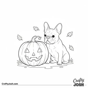 French bulldog with pumpkin