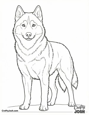 Front view alert husky realistic