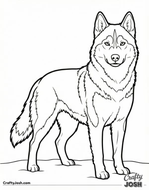 Front view alert husky