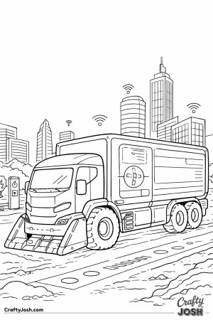 Futuristic electric cargo truck