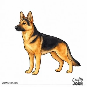 German shepherd adult side profile