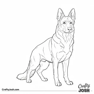 German shepherd alert guard stance