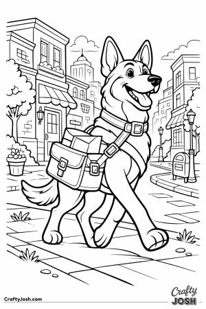 German shepherd delivery courier