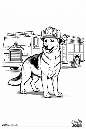 German shepherd firefighter