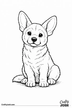 German shepherd puppy sitting