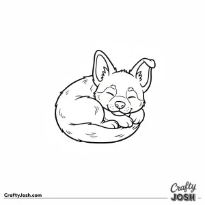 German shepherd puppy sleeping curled