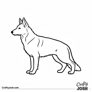 German shepherd simple silhouette
