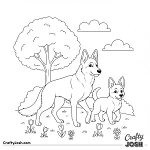 German shepherd spring park walk