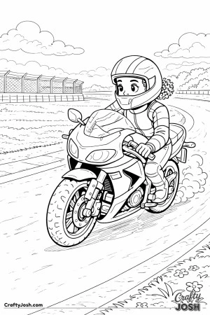 A young rider accelerates smoothly out of a racetrack turn on a modern race motorcycle, creating an energetic but controlled racing scene for older ..