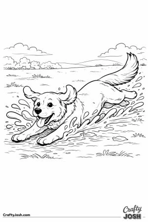 Golden retriever mud slide