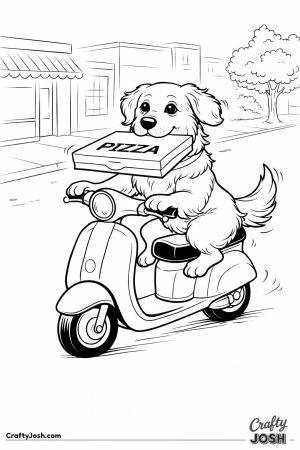 Golden retriever pizza delivery