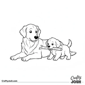 Golden retriever puppy learning retrieve