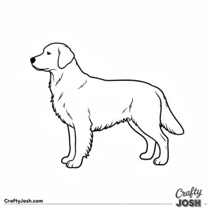 Golden retriever silhouette outline