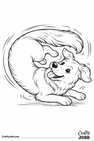 Golden retriever spinning happy