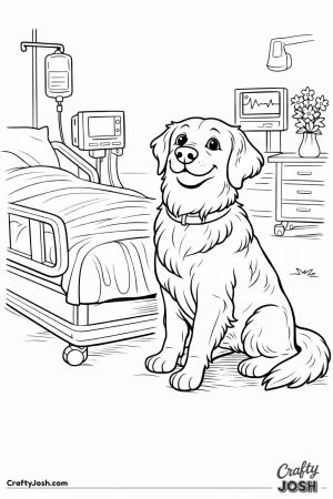 Golden retriever therapy hospital visit