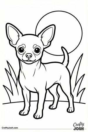 Happy chihuahua standing proud