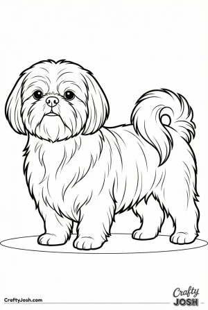 Happy shih tzu standing proud