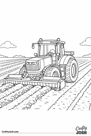 Harvesting tractor crop rows