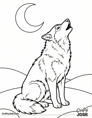 Husky howling at moon