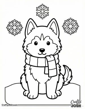 Husky puppy winter scarf