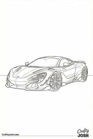 Hypecar detailed coloring page