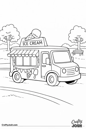 Ice cream truck parked
