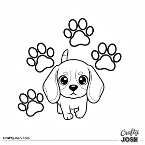 Kawaii beagle paw prints