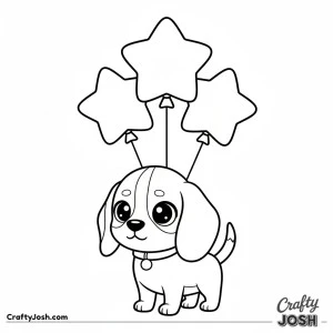 Kawaii beagle star balloons