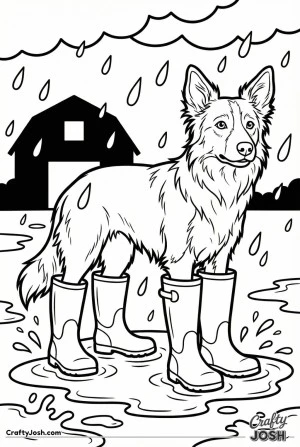 Kawaii border collie rain boots