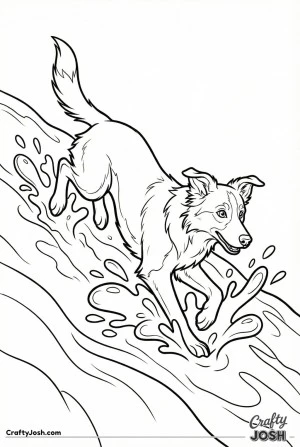 Kawaii border collie sliding hill