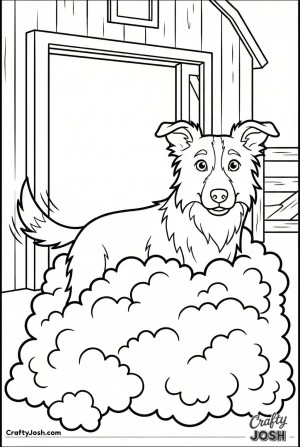 Kawaii border collie wool pile